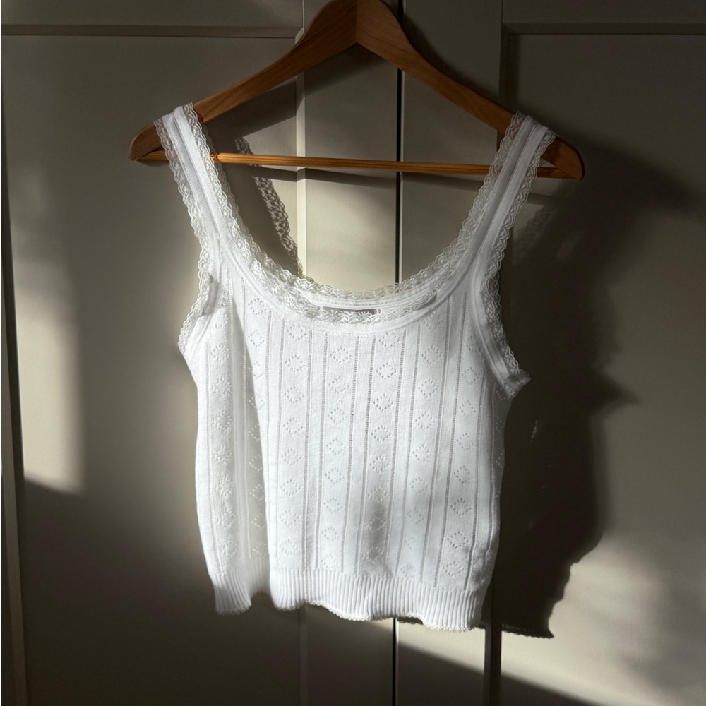 NWT J.Crew Pointelle sweater-tank in premium ultrafine cotton